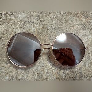 Rose Gold Oversized Round Sunglasses